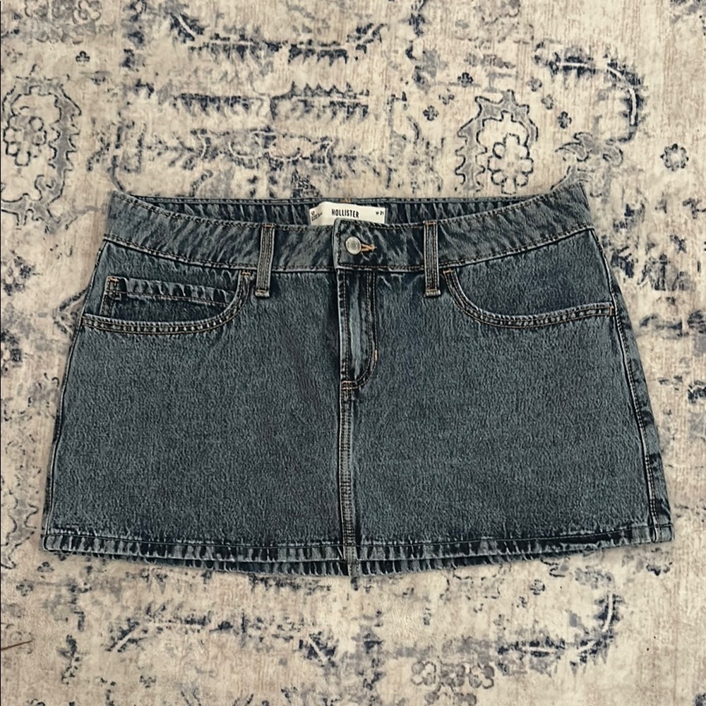 hollister jean skirt w/ shorts!!
